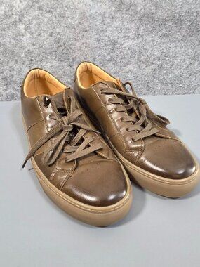 GREATS Brown Leather Sneakers Size 10 Low Top Minimalist Quiet Luxury Shoes